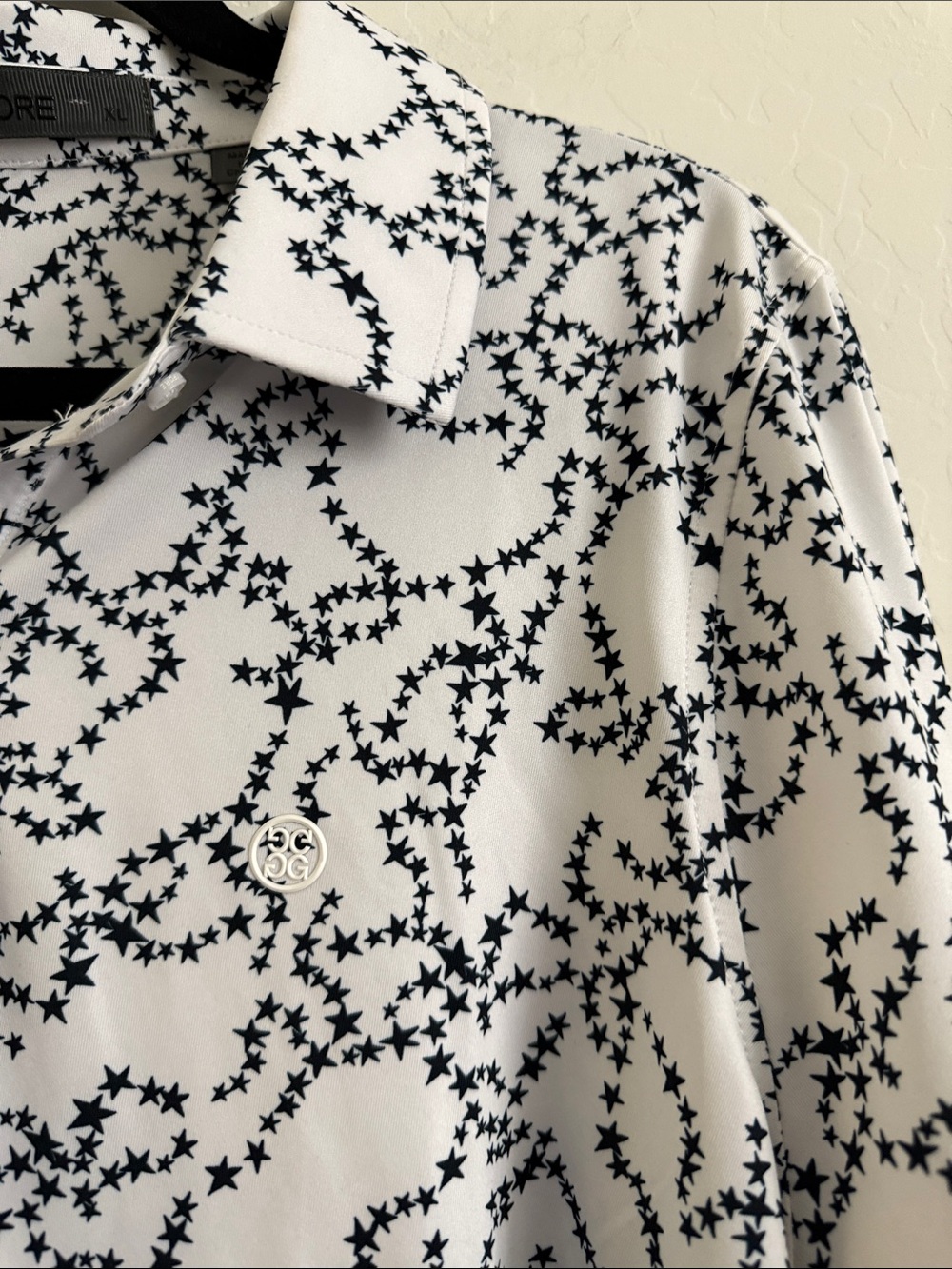 G/FORE Womens Star Dust Tech Jersey Long Sleeve Golf Polo Sz XL - Picture 5 of 5